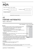 AQA AS LEVEL FURTHER MATHEMATICS 7366/2M Paper 2 June 2022 OFFICIAL QUESTION PAPER> Mechanics