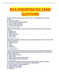NIFA PERIOPERATIVE EXAM QUESTIONS WITH CORRECT ANWERS COMPLETE GUIDE|100% VERIFIED.