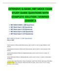 EXTENSIVE Q-BANK; RBT MOCK EXAM STUDY GUIDE QUESTIONS WITH COMPLETE SOLUTION |VERIFIED |GRADE A
