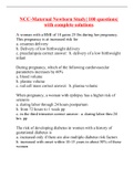 NCC-Maternal Newborn Study| 100 questions| with complete solutions