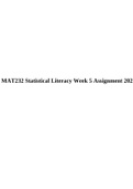 MAT 232 Statistical Literacy Week 5 Assignment 2023 & MAT 232 Statistical Literacy Assignment: Week 3 MyStatLab Homework 2023.