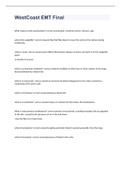 WestCoast EMT Final  exam 2023 with 100&percnt; correct answers