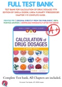 Test Bank For Calculation of Drug Dosages 11th Edition By Sheila Ogden, Linda Fluharty 9780323551281 Chapter 1-19 Complete Guide .