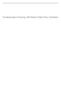 Fundamentals of Nursing 10th Edition Potter Perry Test Bank