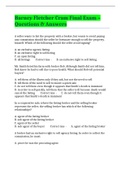 Barney Fletcher Cram Final Exam &ndash; Questions & Answers