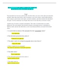 HESI A2 V1 & V2 READING COMPLETE VERSIONS QUESTIONS AND ANSWERS GRADE A+