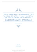 2022-2023 HESI Pharmacology Question Bank 100&percnt; Verified Questions with Rationale
