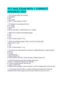 PCT NHA EXAM WITH  CORRECT  ANSWERS 2023 