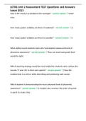 LETRS Unit 2 Assessment TEST Questions and Answers latest 2023