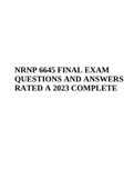 NRNP 6645 FINAL EXAM QUESTIONS AND ANSWERS RATED A 2023 COMPLETE