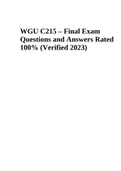 WGU C215 – Final Exam Questions and Answers Rated 100% (Verified 2023)
