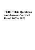 TCIC &sol; TLETS Mobile Access Re-certification &lpar;Complete Solutions Rated 100&percnt;&rpar; & TCIC &sol; Tlets Questions and Answers Verified Rated 100&percnt; 2023 &lpar;Best Deal Score 100&percnt;&rpar;