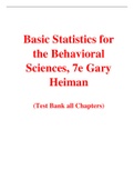 Basic Statistics for the Behavioral Sciences, 7e Gary Heiman (Solution Manual with Test Bank)	