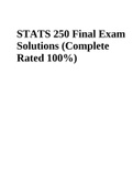 STATS 250 Final Exam Solutions (Complete Rated 100%)