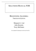 Beginning Algebra, 13e Margaret Lial, John Hornsby, Terry McGinnis (Solution Manual)
