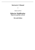 Behavior Modification What It Is and How To Do It, 11e  Garry Martin, Joseph Pear (Solution Manual)