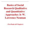 Basics of Social Research Qualitative and Quantitative Approaches 3e W. Lawrence Neuman (Test Bank)