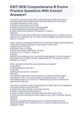EXIT HESI Comprehensive B Evolve Practice Questions With Correct Answers&excl;&excl; 