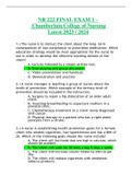 NR 222 FINAL EXAM 1 - Chamberlain College of Nursing  Complete Answers 100% Correct (Latest 2023) TEST BANK