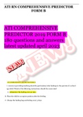 ATI COMPREHENSIVE PREDICTOR 2019 FORM B 180 questions and answers latest updated april 2023