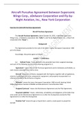 Aircraft Purcahse Agreement between Supersonic  Wings Corp., aDelware Corporation and Fly-byNight Aviation, lnc., New York Corporation
