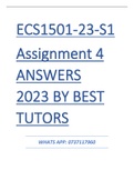 ECS1501 ASSIGNMENT 4 2023 SOLUTIONS (ANSWERS)