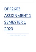 DPR2603 Assignment 1 2023 solutions (answers)