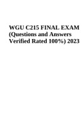 WGU C215 FINAL EXAM - Questions and Answers, Verified, Rated A 2023