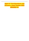 Agile E1 Test Questions and Answers Latest Update 2023 GRADED A&plus;