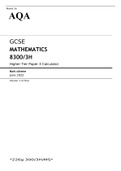AQA GCSE MATHEMATICS Higher Tier Paper 3 June 2022 FINAL MARK SCHEME>Calculator
