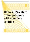 Illinois CNA state exam questions and Answers  