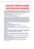 LEIK FNPPR 2 PRACTISE EXAM QUESTIONS AND ANSWERS LATEST GUIDE SOLUTION RATED A+