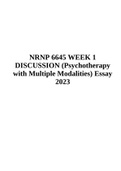 NRNP 6645 WEEK 1 DISCUSSION | Week 1: Biological Basis and Ethical/Legal Considerations of Psychotherapy