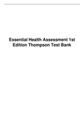 Essential Health Assessment 1st Edition Thompson Test Bank 