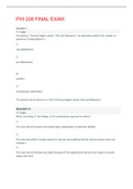 PHI 208 FINAL EXAM&lpar;Questions And Answers&rpar;