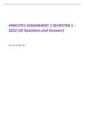 MNO3701 ASSIGNMENT 2 SEMESTER 1 – 2022 {20 Questions and Answers}