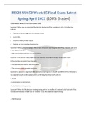 REGIS NU650 Week 15 Final Exam Latest Spring April 2022