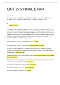 QNT 275 FINAL EXAM&lpar;Questions And Answers&rpar;