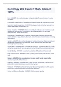 Sociology 205  Exam 2 TAMU Correct 100&percnt;