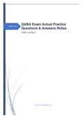 2022&sol;2023 QABA Exam Actual Practice Questions & Answers Relias 100&percnt; Verified 