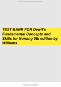  Test Bank for Dewit's Fundamental Concepts and Skills for Nursing 5th edition all chapters