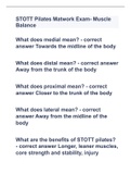 STOTT Pilates Matwork Exam- Muscle Balance&vert;2023 LATEST UPDATE&vert;GUARANTEED SUCCESS