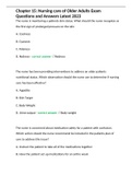 Chapter 15&colon; Nursing care of Older Adults Exam Questions and Answers Latest 2023