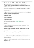 Chapter 11&colon; Health Care of the Older Adult Exam Questions and Answers 100&percnt; Correct answers 