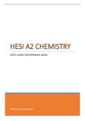 HESI A2 CHEMISTRY - NOTE CARDS FOR ENTRANCE EXAM UPDATED 2023