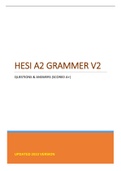 HESI A2 GRAMMER V2 - QUESTIONS & ANSWERS (SCORED A+) UPDATED 2023