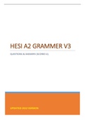 HESI A2 GRAMMER V3 - QUESTIONS & ANSWERS (SCORED A) UPDATED 2023