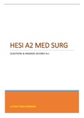 HESI A2 MED SURG - QUESTIONS & ANSWERS (SCORED A+) UPDATED 2023