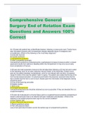 Comprehensive General  Surgery End of Rotation Exam  Questions and Answers 100%  Correct