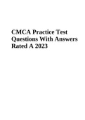CMCA Practice Test | Questions With Answers Rated 100% 2023